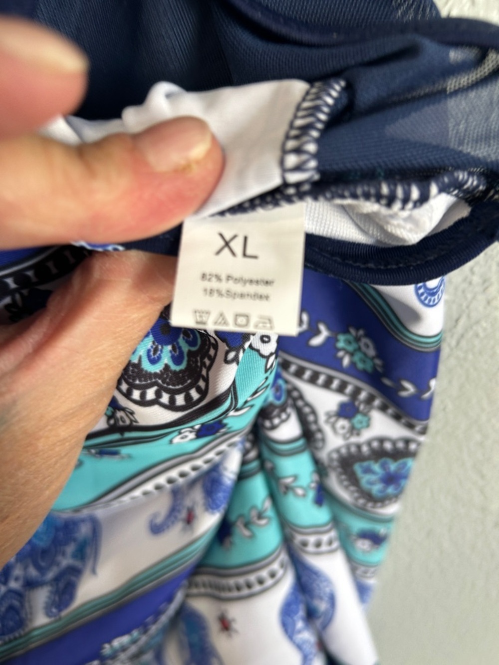 Women’s Navy & Teal Elephant Print Tank Top SS with matching Boy Shorts XL - Picture 4 of 6
